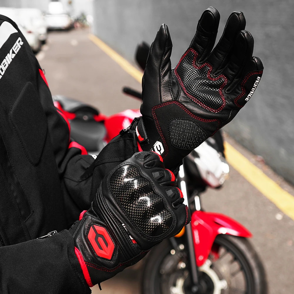 قفازات ركوب الدراجات النارية على الطرق الوعرة مضادة للسقوط ومعدات ركوب الخيل المضادة للتصادمات شاشة تعمل باللمس قفازات كاملة الأصابع قابلة للتنفس #6