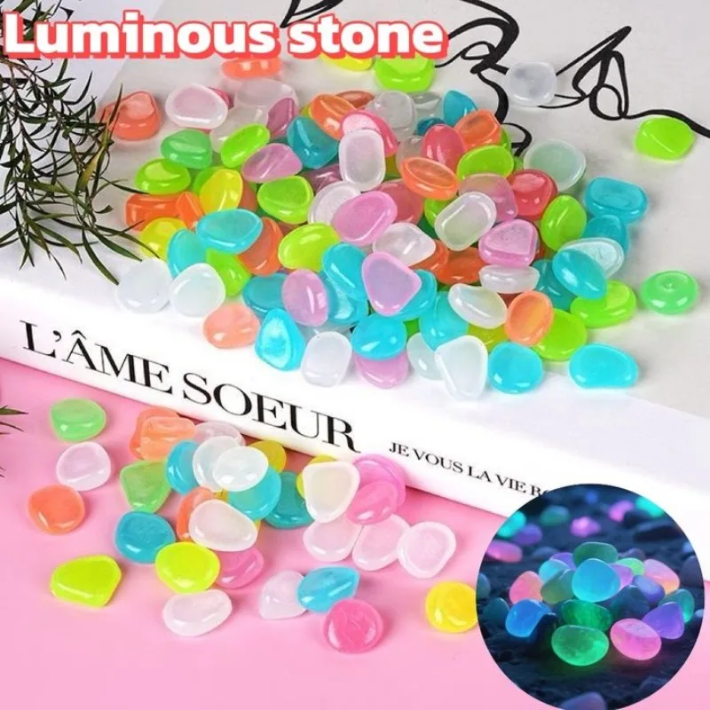 100pcs-500pcs Luminous Stones Pebbles Outdoor Pool Walkways Path Patio Lawn Garden Glow Stones Pebbles Decor Glow in The Dark