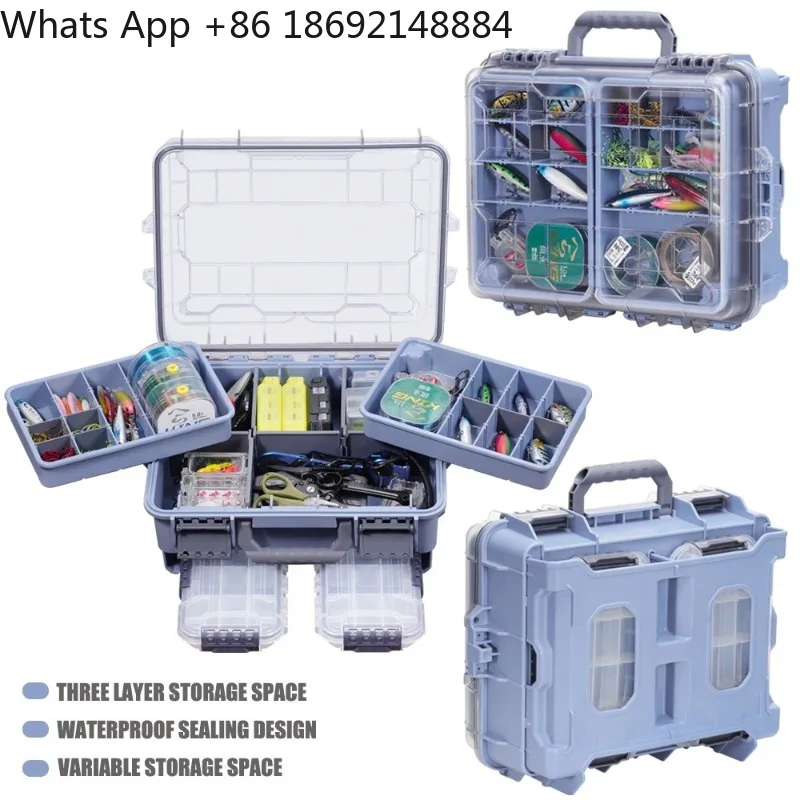 New large portable large-capacity waterproof multi-function double-layer accessory box toolbox