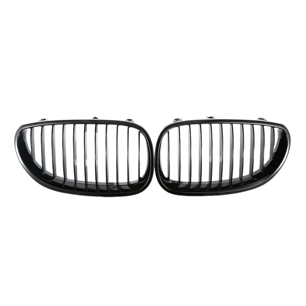 E60 Grill Front Kidney Sport Grilles Hood Grill for E60 E61 5 Series 525I 525Xi 528I 528Xi 530I 530Xi 2003-2009(Gloss Black )