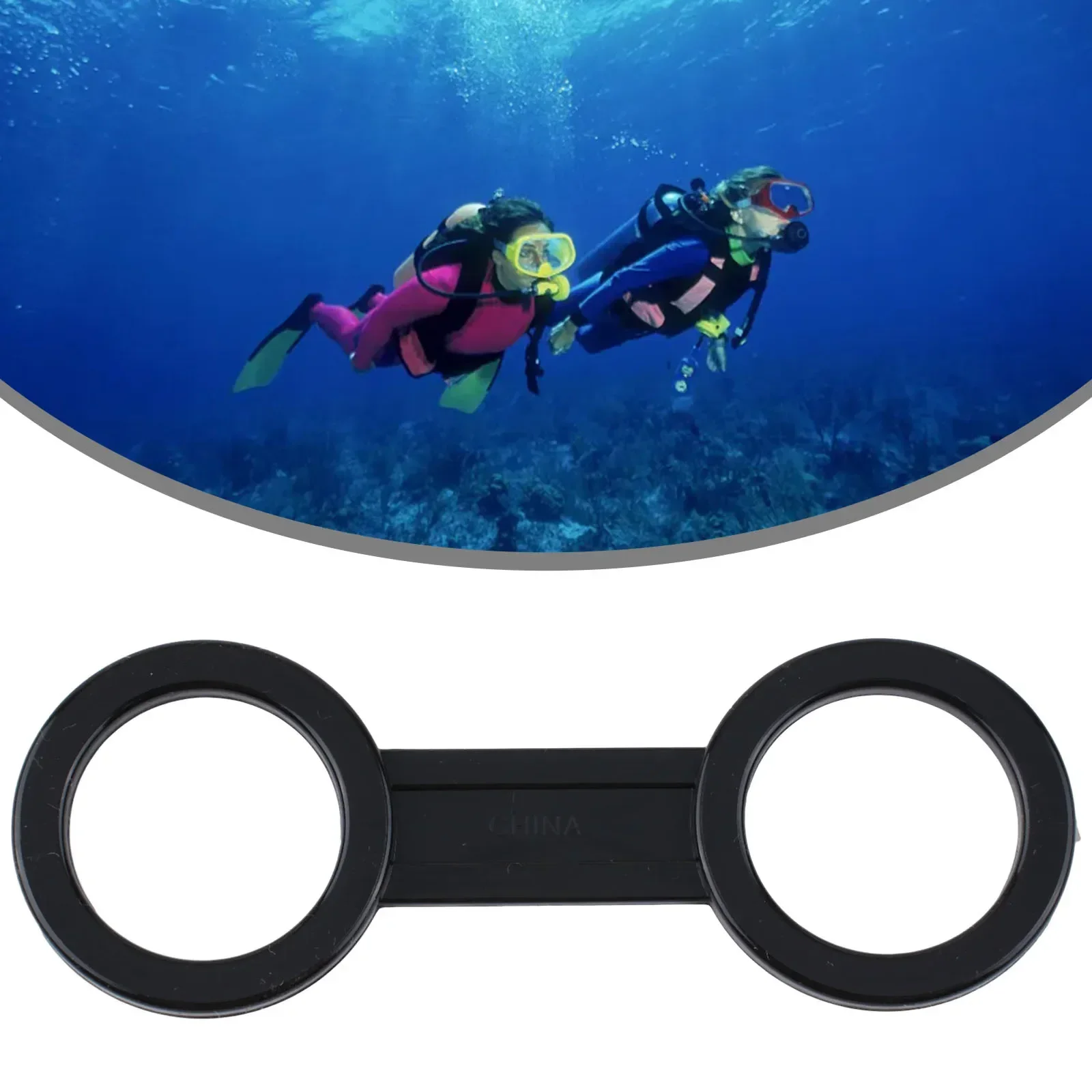 Diving Tube Holder Retainer Clip Silicone Snorkel Strap 10cm Length 8-shaped Buckle Black Color Diving All-dry