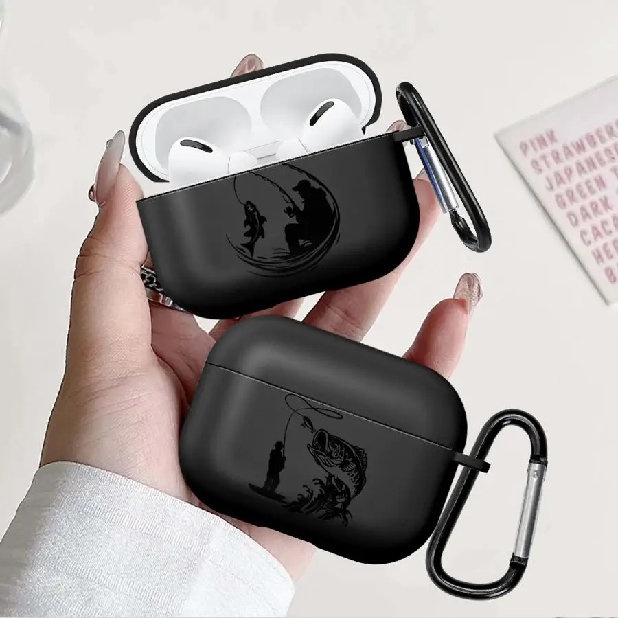 Cartoon Line Fishing Man Case For Airpods Pro3 Pro2 4 2 Pro 1 3 Earphone Cases Cover