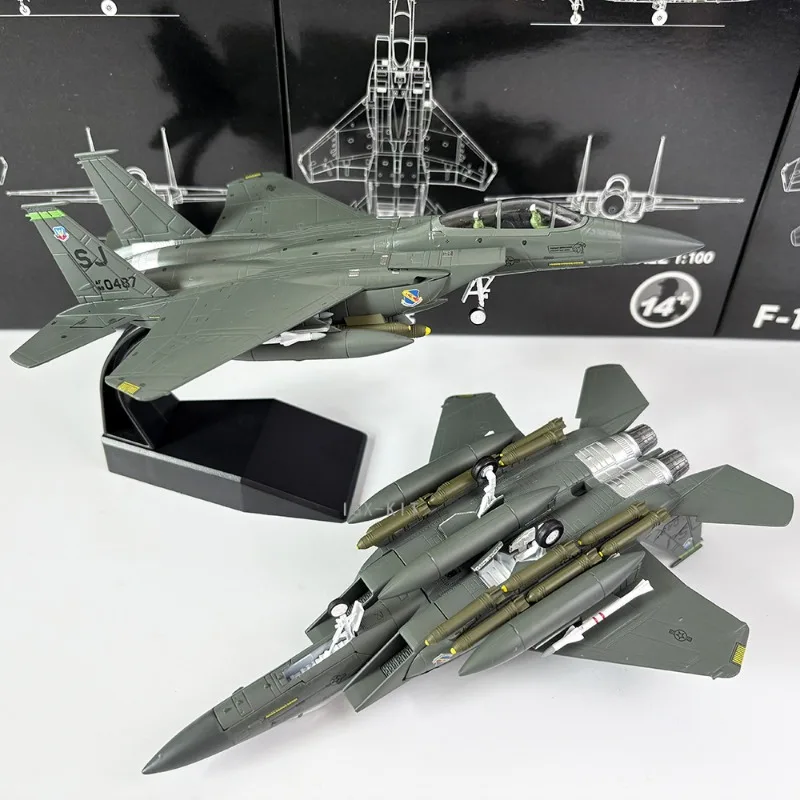 Cool Stuff Toy Car Funny Gift-Hot Style 1:100 Full Scale Alloy F-15E Aircraft Car Model,Collection Ornament,Kawaii Toys for Kids