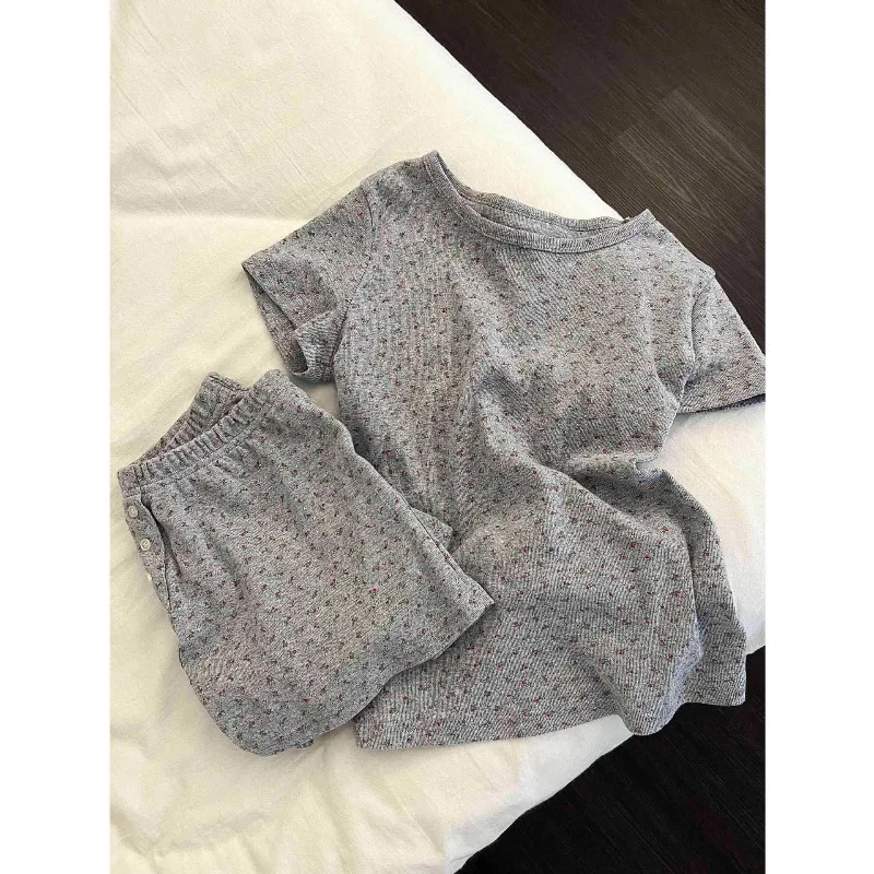 Floral Women Pajamas Summer Sleepwear Short Sleeve Shorts Sets 2 Pieces Button Night Wears Korean Sleeping Home Suit 2026 New
