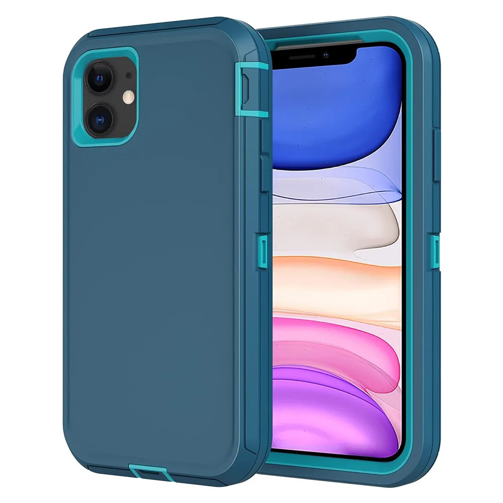 حافظة حماية شديدة التحمل مضادة للصدمات لهاتف آيفون 16 15 14 13 12 11 Pro Max 16Plus 15+ غطاء حماية كامل الجسم متين مضاد للخدش