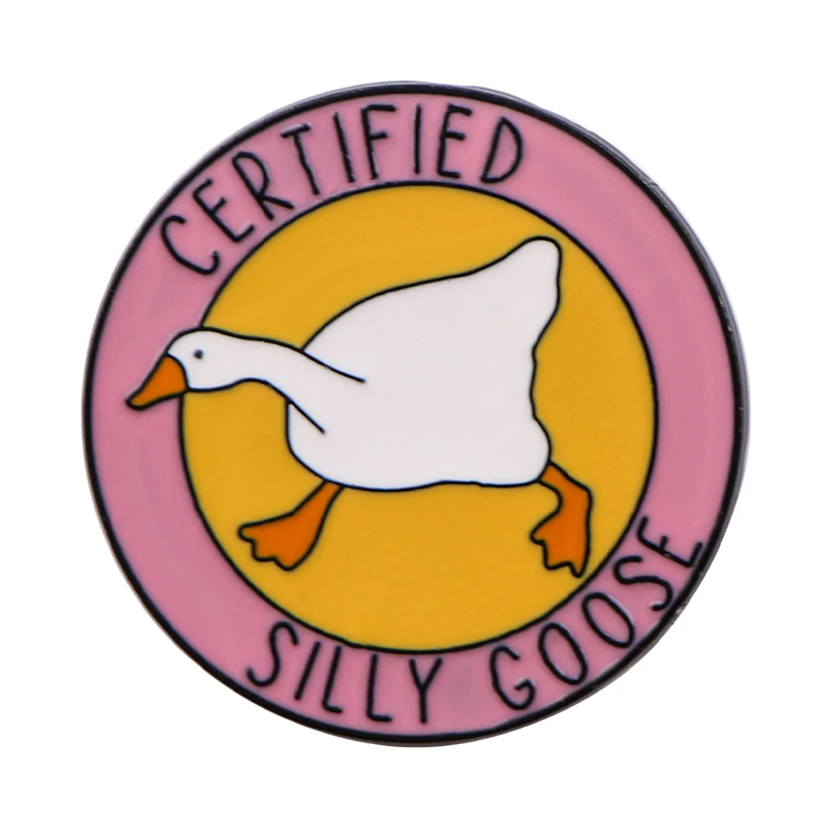 CERTIFIED SILLY GOOSE Enamel Pin Brooches for Women Badges on Backpack Lapel Pins Clothing Accessories Funny Jewelry Gif