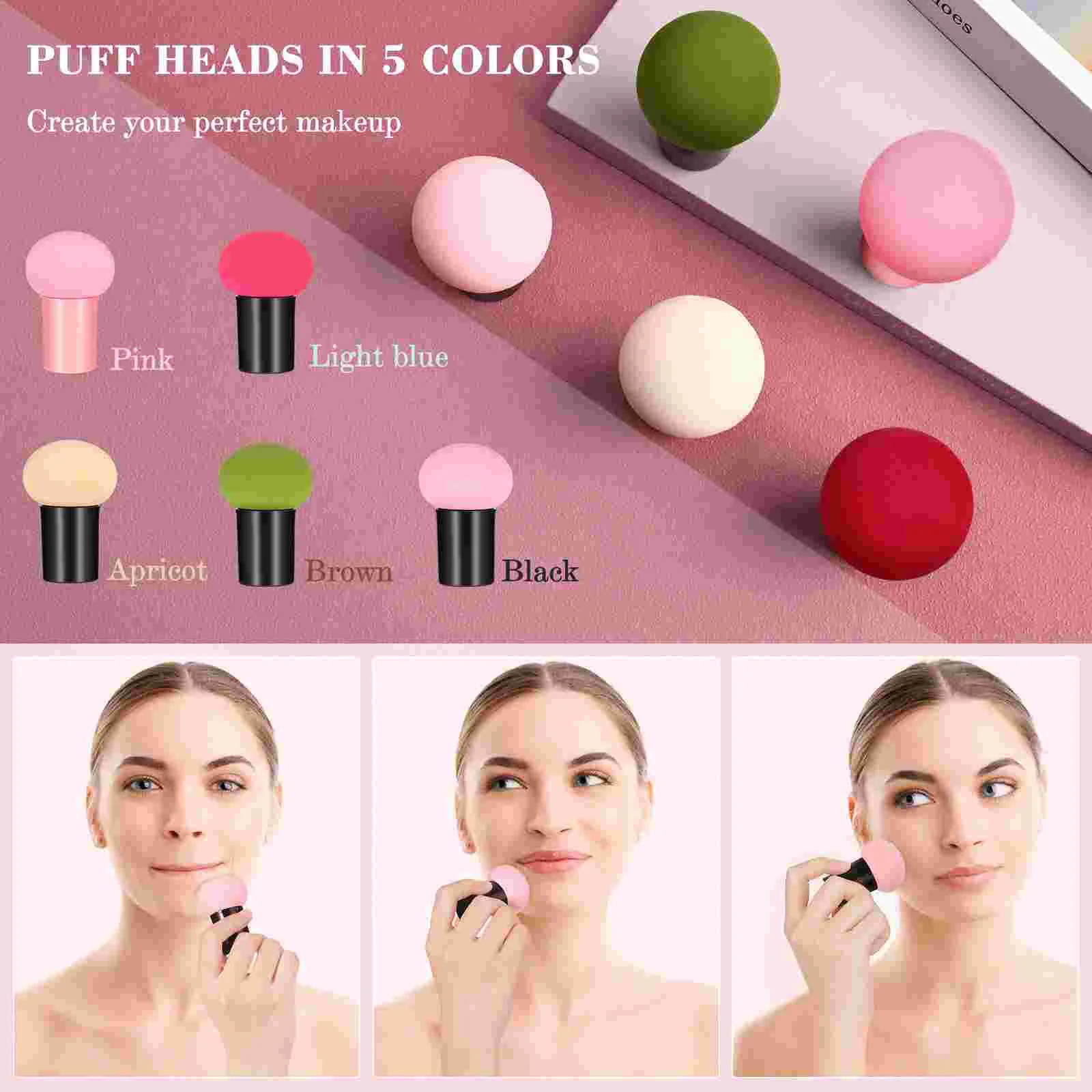 5 Pcs Mushroom Head Puff Makeup Sponges Concealer Face for Multi-use Foundation Brush