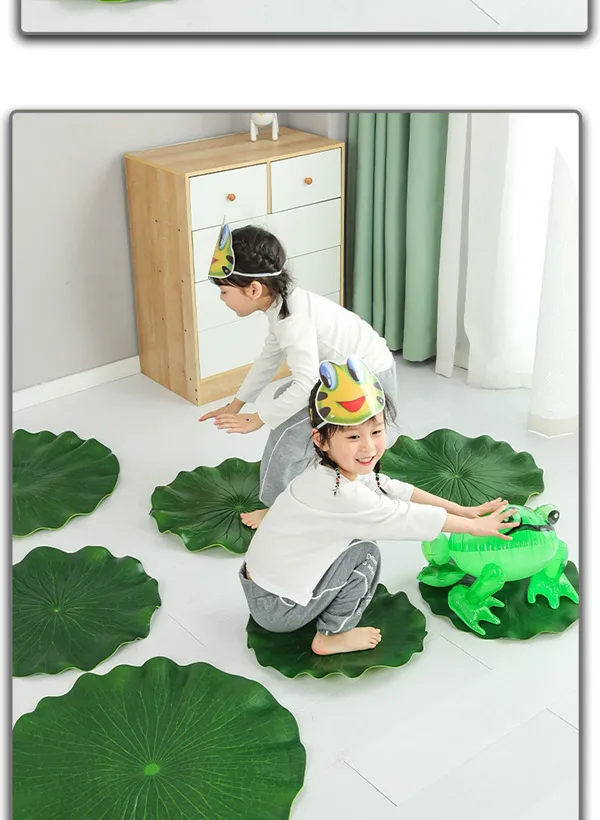 Kinder-Lotusblatt-Sprungmatte Set Sensorisches Training EVA-Schaum Frosch-Sprungspiel Spielrequisite für Kinder Kindergarten – Detail 12