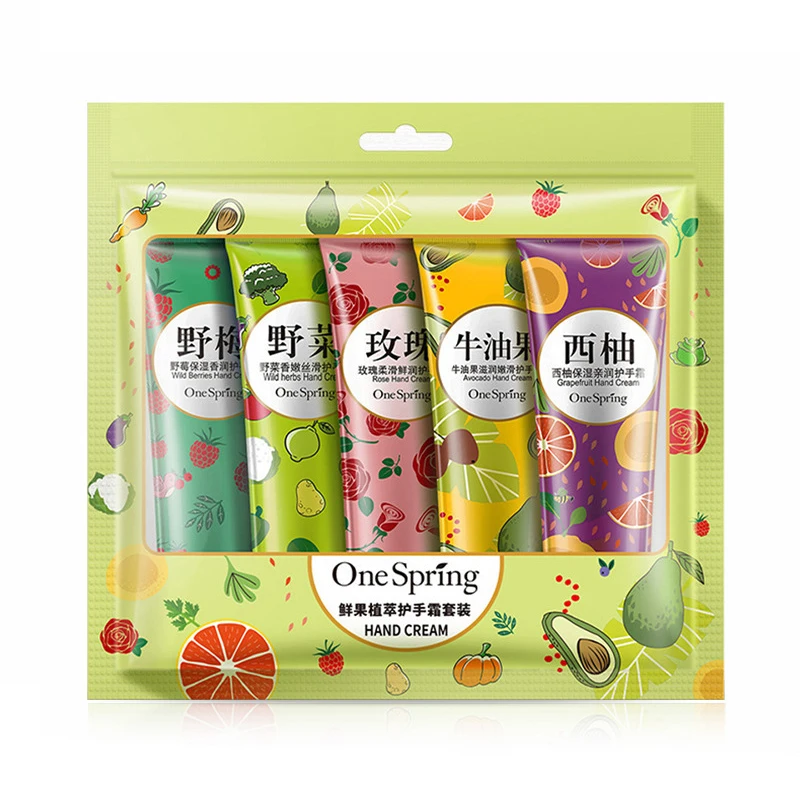 5pcs BIOAQUA Plant Fruit Sakura Hand Cream Sets Moisturizing Handcream Set Hand Care Nourishing Anti Chap Skin Care for Hands