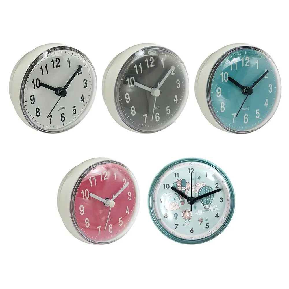 Mini Sucker Wall Clock Bathroom Anti-Fog Waterproof 7cm Kitchen Toilet Small Quartz Table Clock