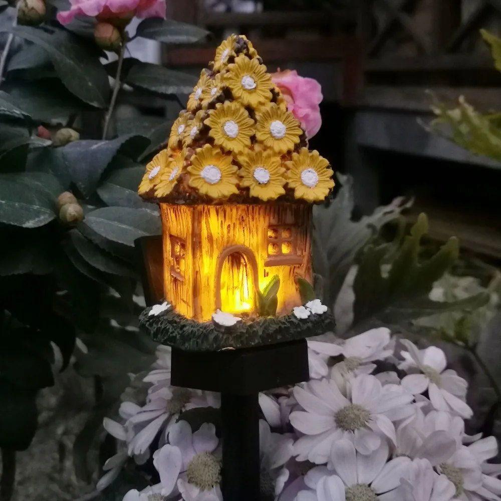 Outdoor Waterproof Solar Floor Lamp Resin House Garden Courtyard Balcony Kindergarten Decorative Modeling Landscape Lamp