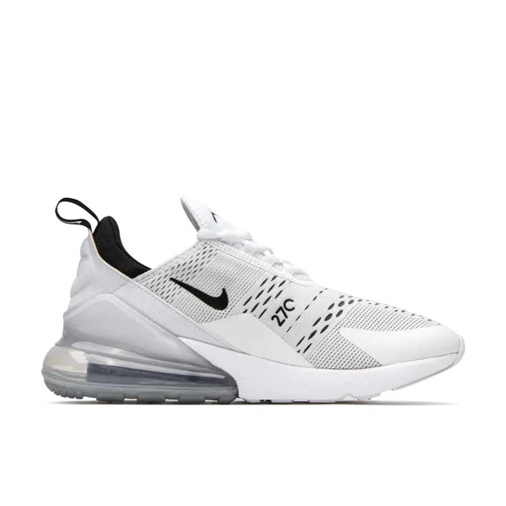 Nike-Air Max 270 Original pour Homme et Femme, Chaussures de Course Décontractées, Basses, Blanches, ChimFashion