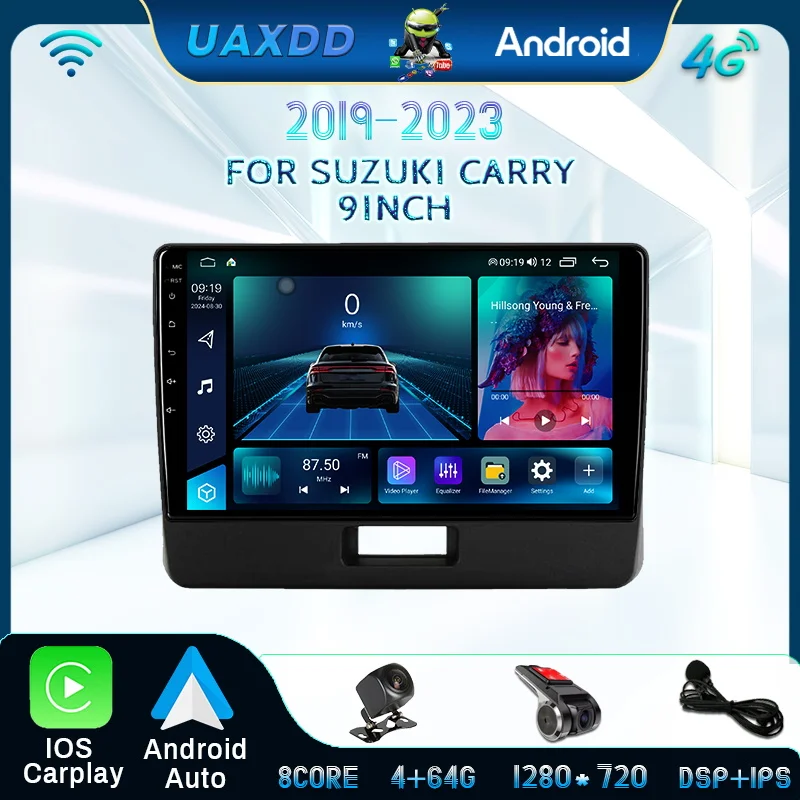 

player multimedia FOR SUZUKI CARRY 2019-2023 Android 2 Din Car Interior stereo radio screen Camera GPS navigation DVD Kit 9 inch