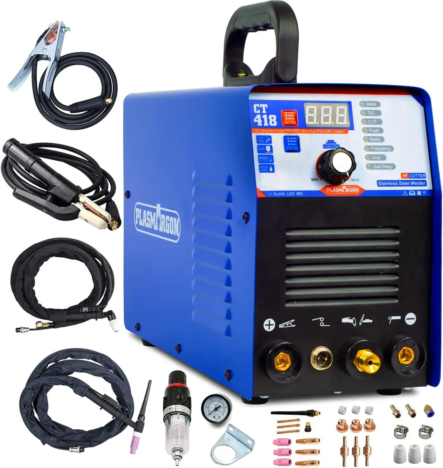 

Multifunctional Plasma Cutter Welder Combo 3 In 1 Machine 40A Plasma Cutter 180A Lift Tig 180A Stick Welder 110V 220V Digital Di