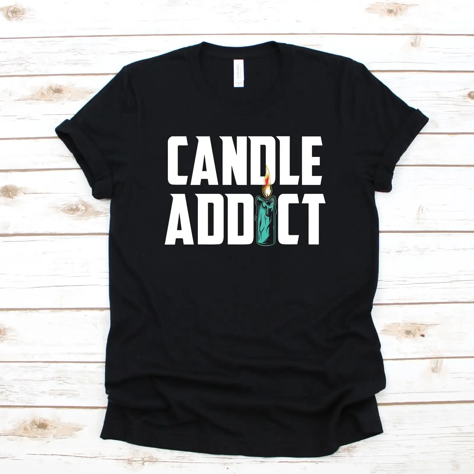 Candle Addict T Shirt Womens Long Sleeve SweaT Lover Apparel vintage Washed Stretched Breathable Casual fashion