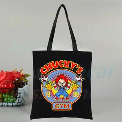 Bride of Chucky Scary Horror Chucky Women Shoulder Bag Canvas Shopping Bags Female Handbags Reusable Tote Bag Best Gifts