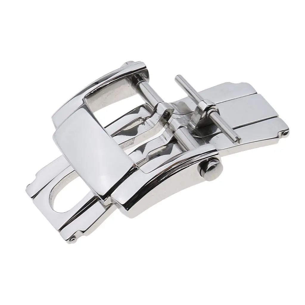 Elegant Stainless Steel Deployment Clasp for 18mm Leather Straps