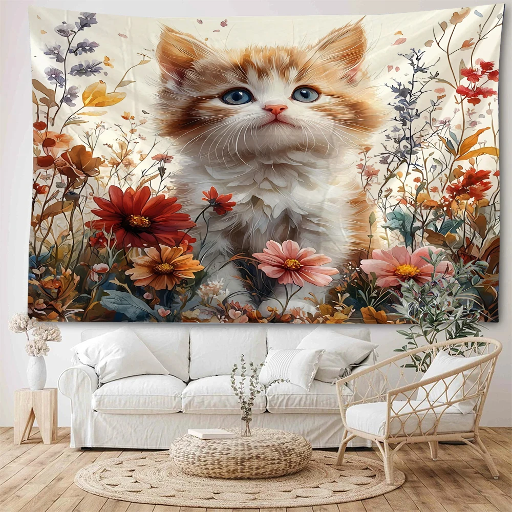 

Many beautiful little cats playing together, background decoration tapestry, home bedroom background decoration tapestry