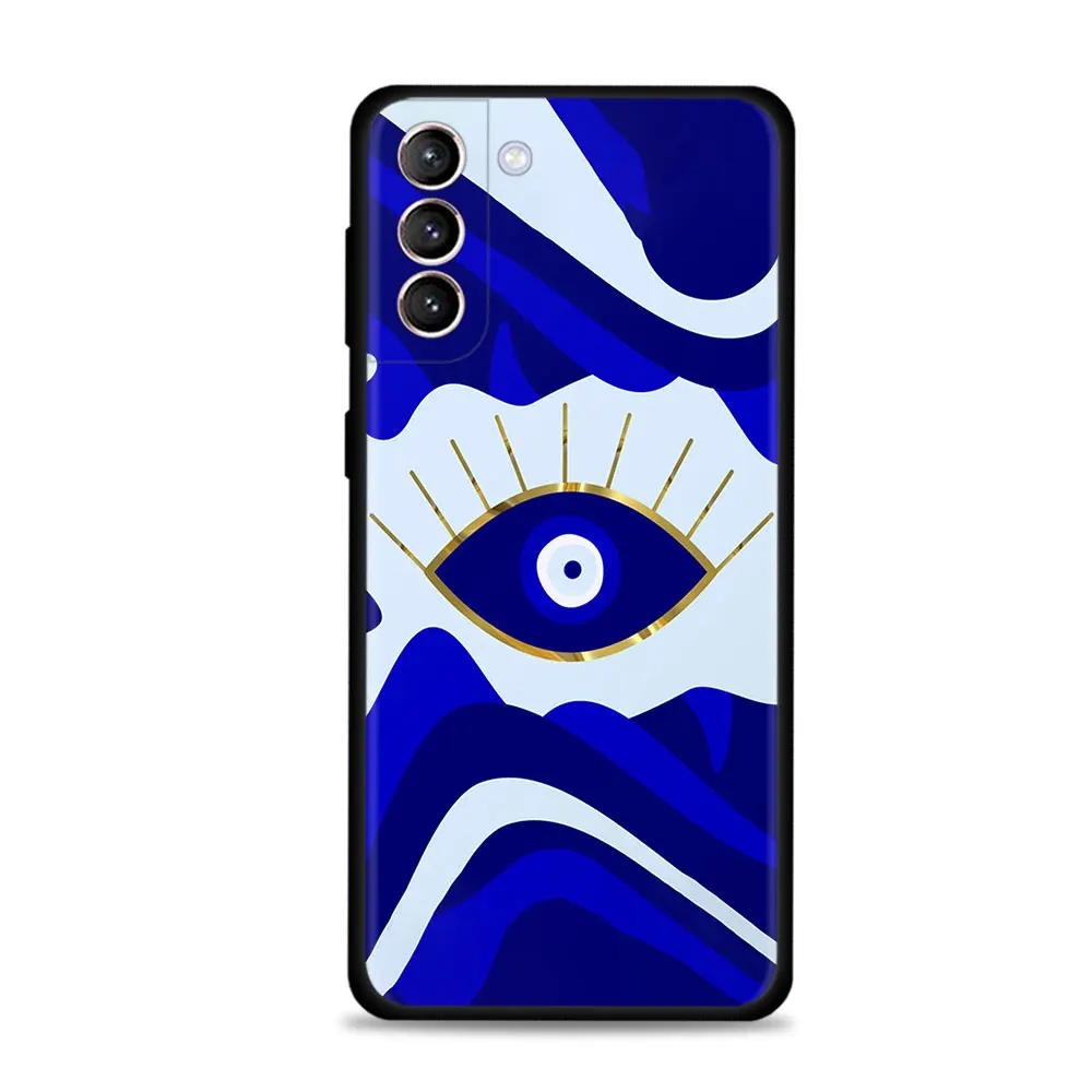 Case For Samsung Galaxy S24 S23 S22 S21 S20 Ultra FE S10 Plus Note 20Ultra 10Plus Cover Funda Blue Nazar Boncuğu Evil Eye