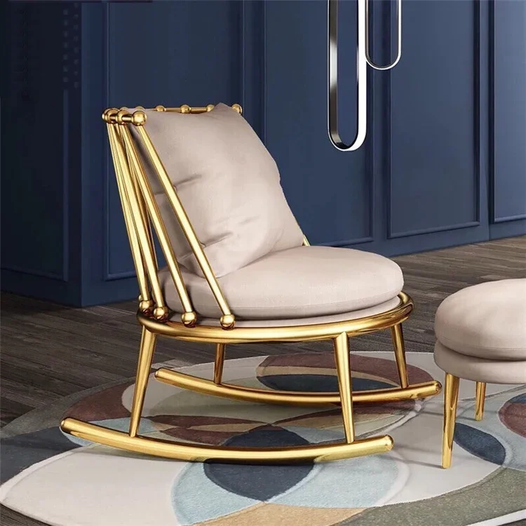

z Modern Design Leisure Stainless Steel Armless Sofa Chair Rocker Chair for Hotel Living Room