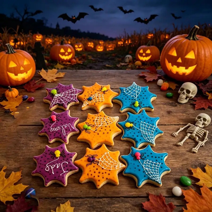 A spider web shaped cookie cutter, Halloween themed cookie mold