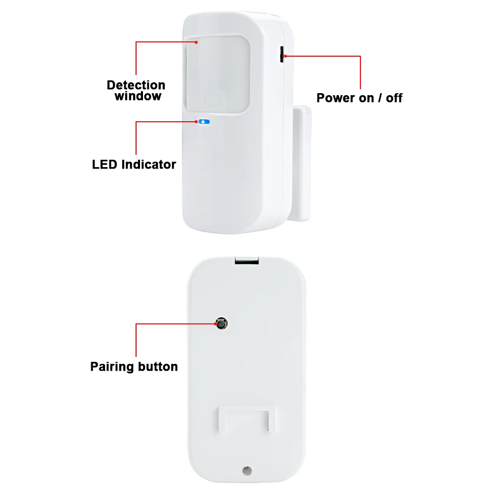 CPVAN – capteur de mouvement PIR sans fil, 433MHZ, avec batterie de 2 ans et système d\'alarme intégré