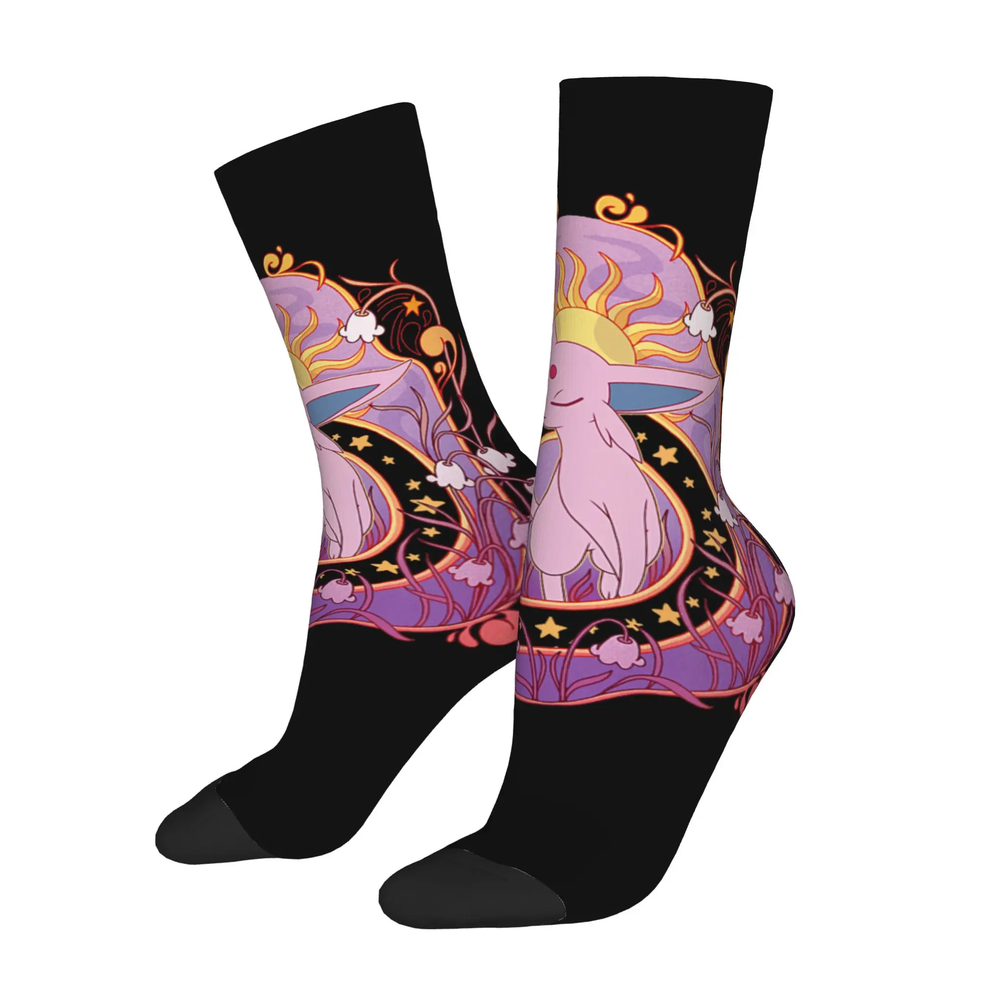 

Bandai Socks Vintage Pokemon Espeon Eeveelutions Psychic Type Crazy Men's compression Socks Unisex Funny Crew Sock