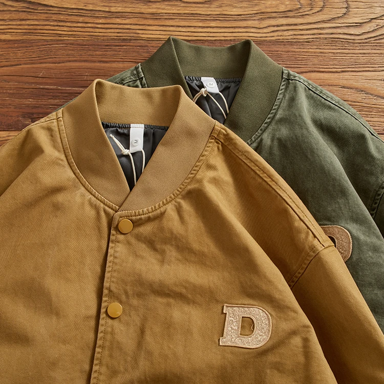 メンズアメリカンレトロ野球ジャケット,純綿,ウォッシュ,レジャーコート,ファッション服,新しい秋冬,2023