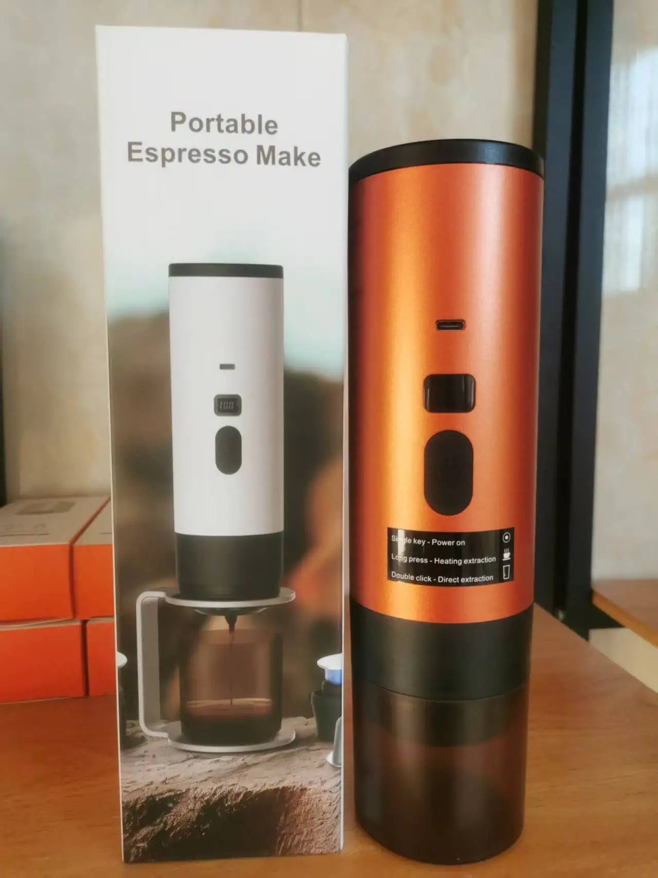 In stock New Portable Coffee Machine Outdoor Wireless Espresso Capsules For Home Car USB Power Source ROHS Certified 90ML W