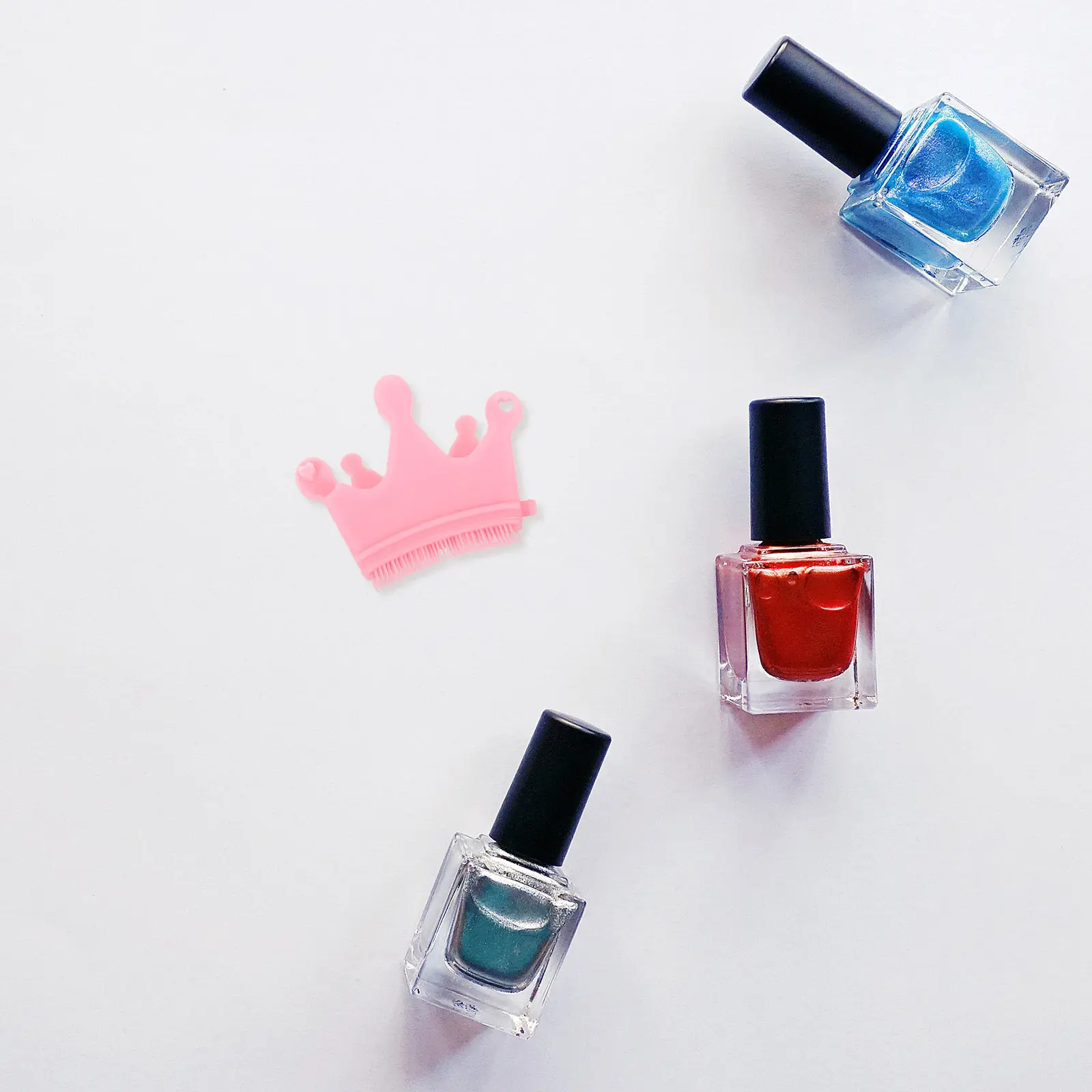 Crown Silicone Nail Brush Holder Finger Separator Pen Stand for Manicure Gel Polish Application Home Salon Use Nail Dust Control