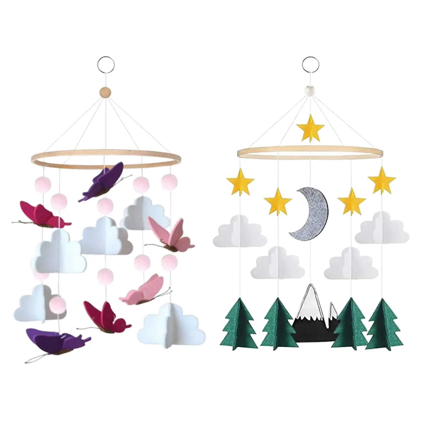 Baby Crib Mobile Wind Chimes Ornaments Decoration Rotating Bed Bell for Room