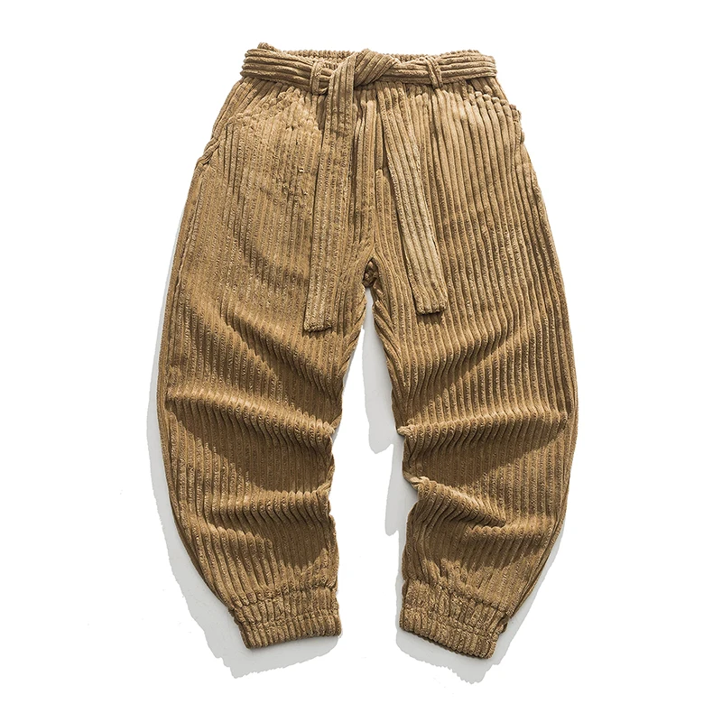 Men Thick Corduroy Pants 2026 Men Korean Warm Harem Pants Autumn Winter Men Loose Harajuku Trousers Male Casual Sweatpants
