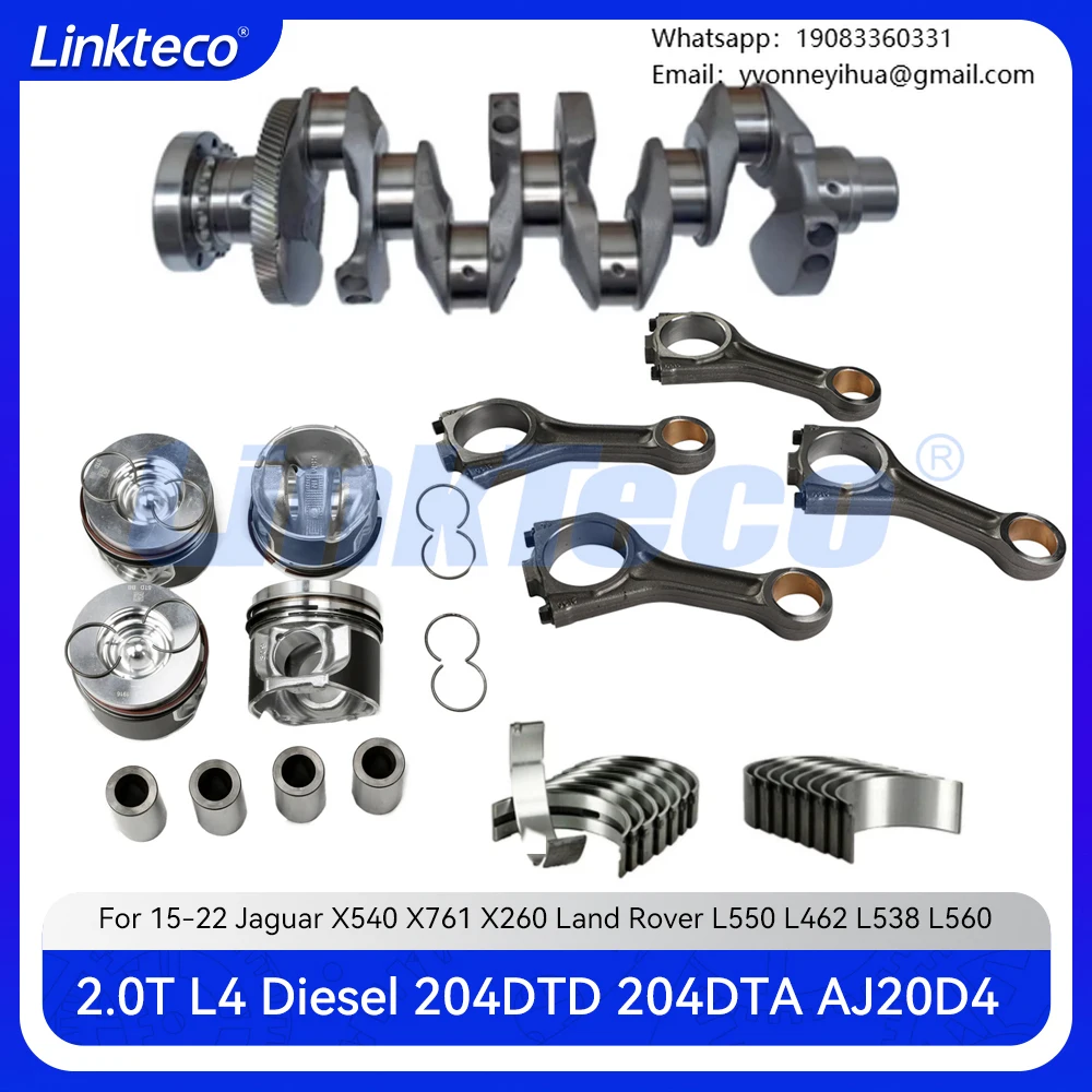

Crankshaft Main Rod Bearing & Piston Ring Set & Connecting Rod Fit 2.0 T L 204DTD 204DTA For 15-22 2.0T Jaguar X540 Land Rover