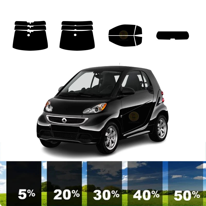 

precut Removable Window Tint Film For Car 100% UVR 5%-35%VLT Heat Insulation Carbon ﻿For SMART FORTWO 2 DR COUPE 2008-2015