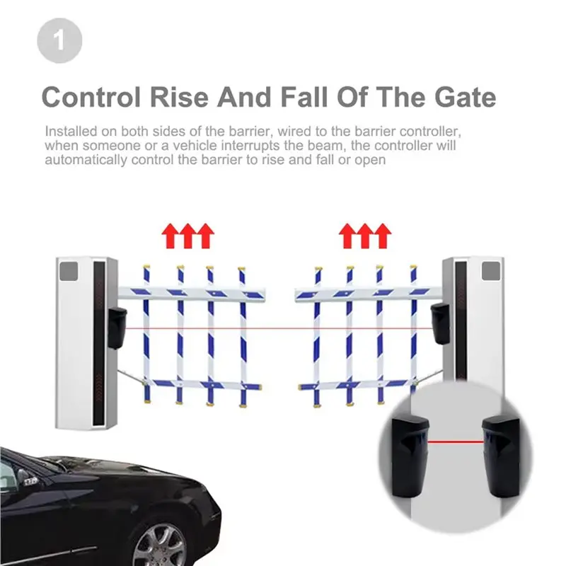 【NEWLY】6X Sensor Infrared Safety Photocell Detector For Garage Gate / Swing / Sliding Door Access System