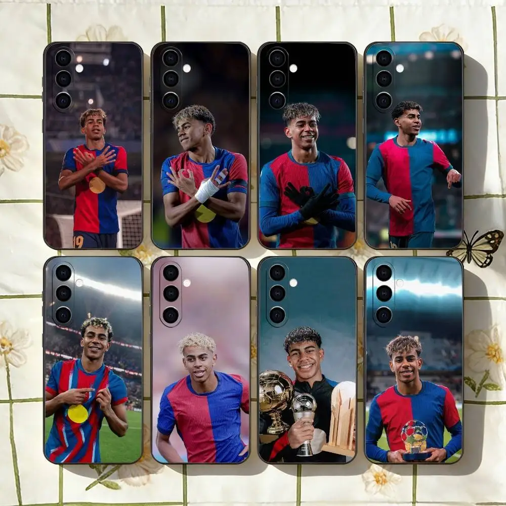 

King Y-Yamals No19 Football Phone Case For Samsung Galaxy A73,A72,A71,A70,A53,A52,A51,Soft Silicone Black Cover