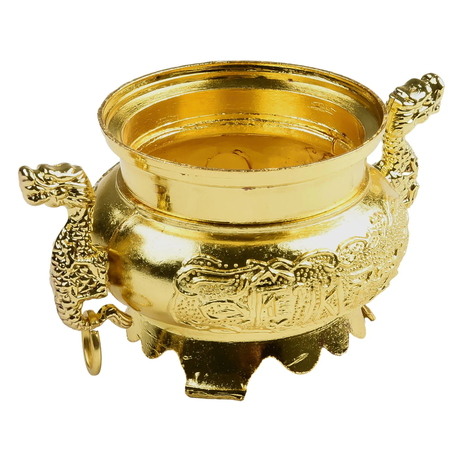 Aesthetic Appeal of the Alloy Incense Burner in a Distinctive Double Dragon Style with Functional Design Elements