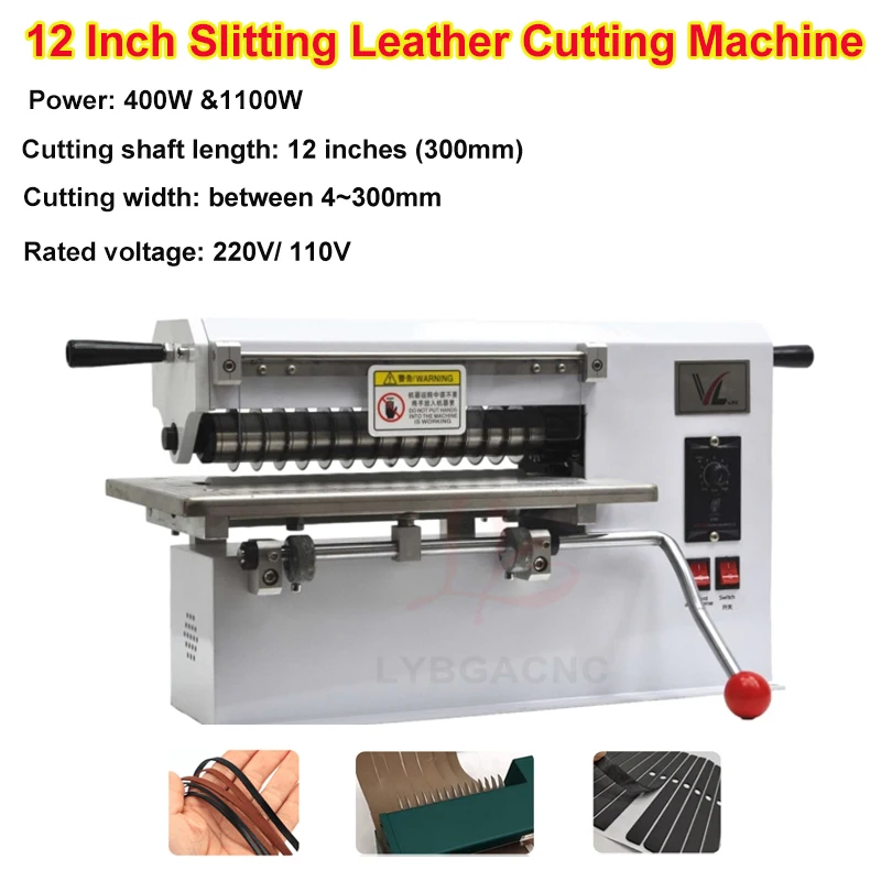 

12 Inch Multi-Purpose Slitting Leather Slitter Machine Belt Cutter Strap Cutting Machine Leather craft Slicer 220V 110V