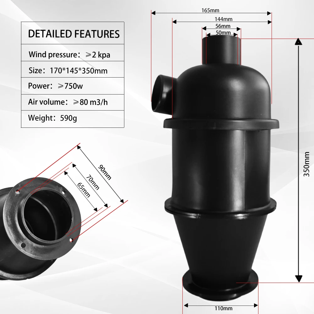 Cyclone Filter (Cyclone For Vacuum Cleaner) Detachable Cyclone Dust Collector With Filter Cyclone Separator Dust Powder Filter