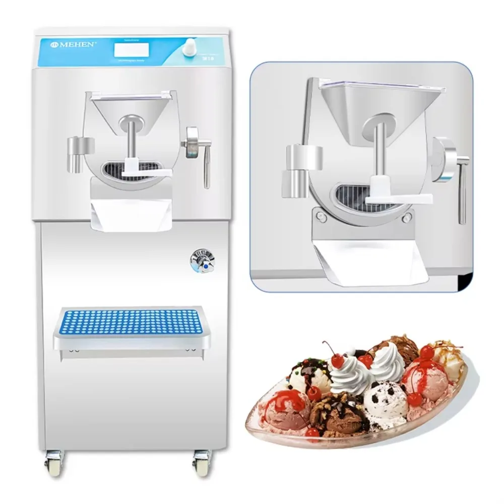 MEHEN M10 Automatic Stainless Steel Hard Ice Cream Machine Spare Parts Ice Machine Gelato Batch Freezer