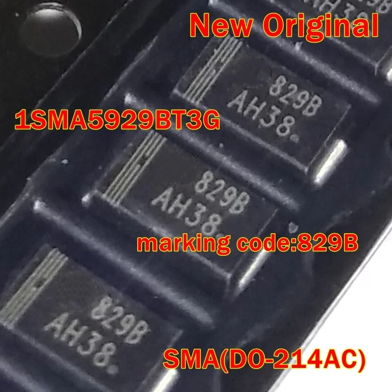 10Pcs to 500Pcs 1Sma5929Bt3G Sma(Do-214Ac) New Original Marking Code:829B 1.5 Watt Plastic Surface Mount Zener Voltage Regulator