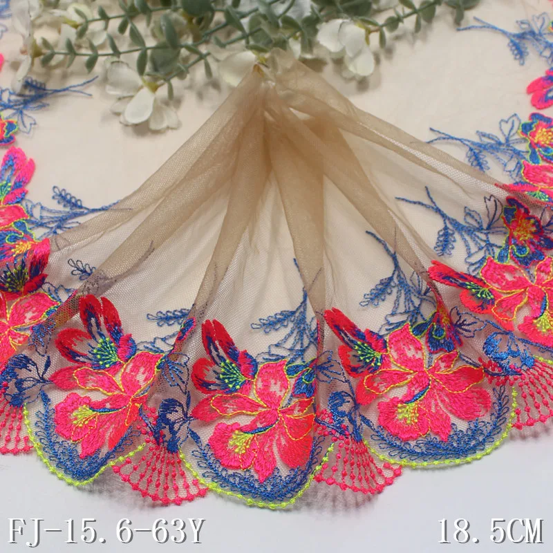 

35 ярдов кружевная юбка с цветочной вышивкой подол шитье ремесло DIY ткань для одежды свадебные рукава кружево