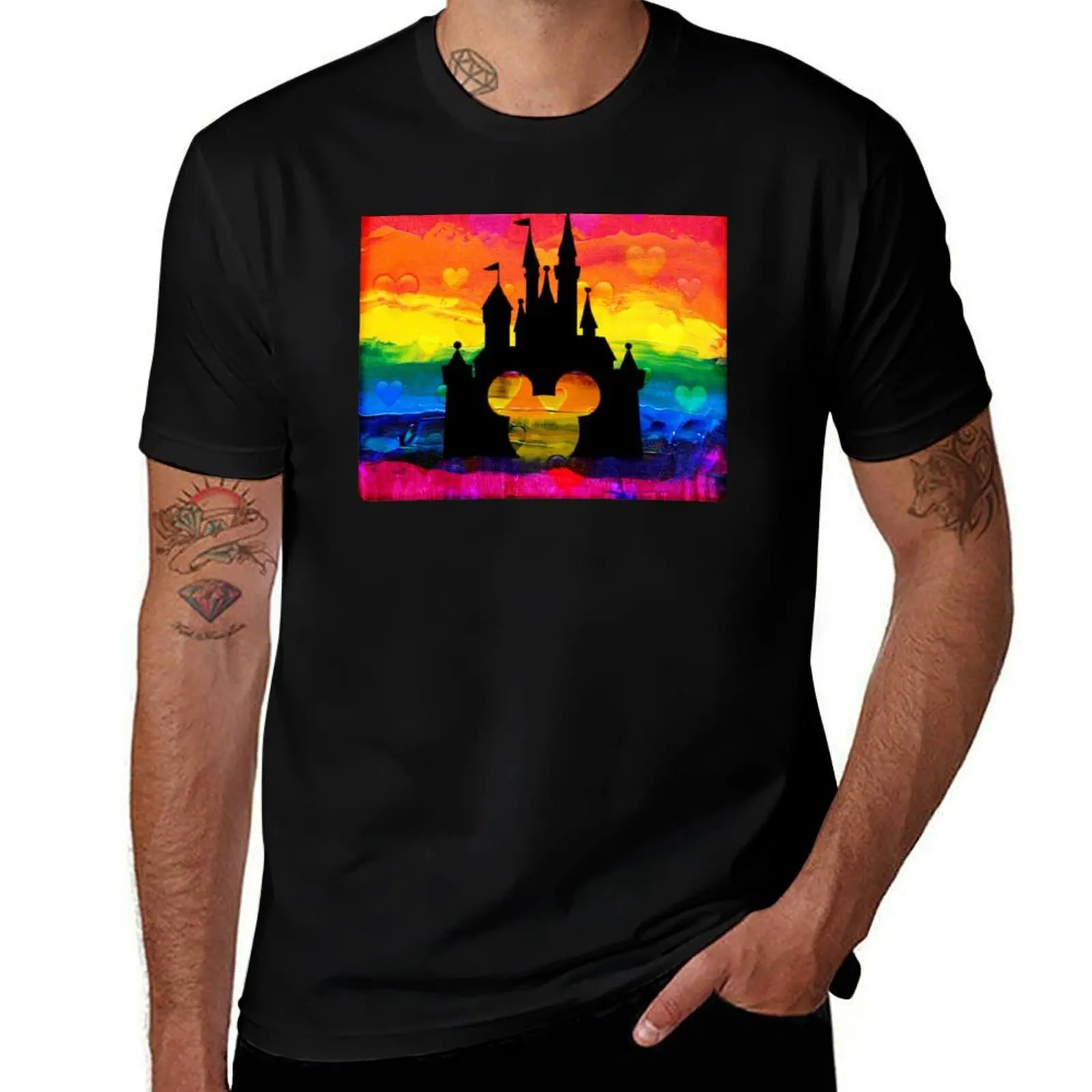 Faith, trust and pixie dust. A magical rainbow with a castle fit for a princess, prince or agender - EQUALIITY T-Shirt