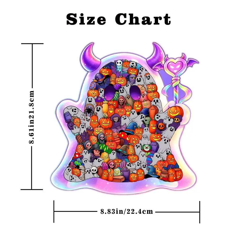 127-piece Morandi-colored Ghost-shaped Puzzle Halloween Theme DIY Cute Ghost-shaped Jigsaw Puzzle Macaron Color Cut Ghost Pieces