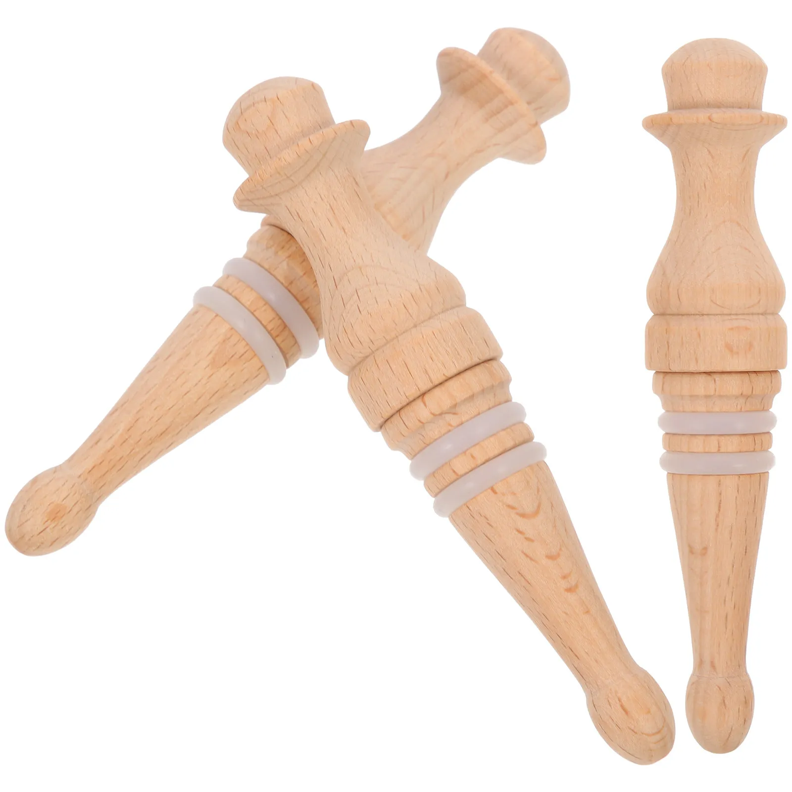 3Pcs Rustic Wooden Wine Bottle Stopper Set Airtight Closure for Wine Beer Bottles Flavor Preservation Party Decoration Bulk