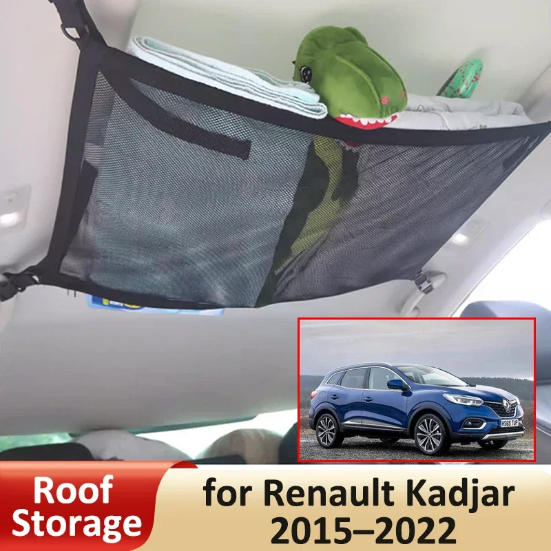 70x50 CM Car Roof Storage Net for Renault Kadjar 2015-2022 2019 2017 Luggage Suspended Stowing Network Auto Interior Accessories