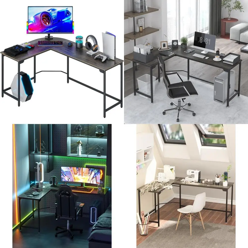 Escritorio para juegos en forma de L, escritorio para computadora de 66 esquinas para oficina en casa, mesa para juegos, estudio, escritura, estación de trabajo, adecuado para espacios pequeños