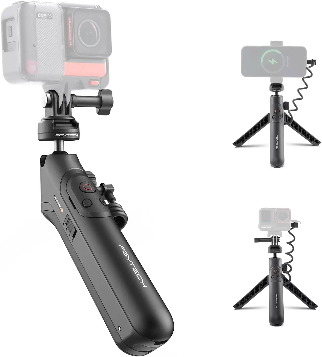 

5000mAh Battery Grip Handle with Quick Release, Selfie Stick & Remote for Insta360 X5/4 and Phones
