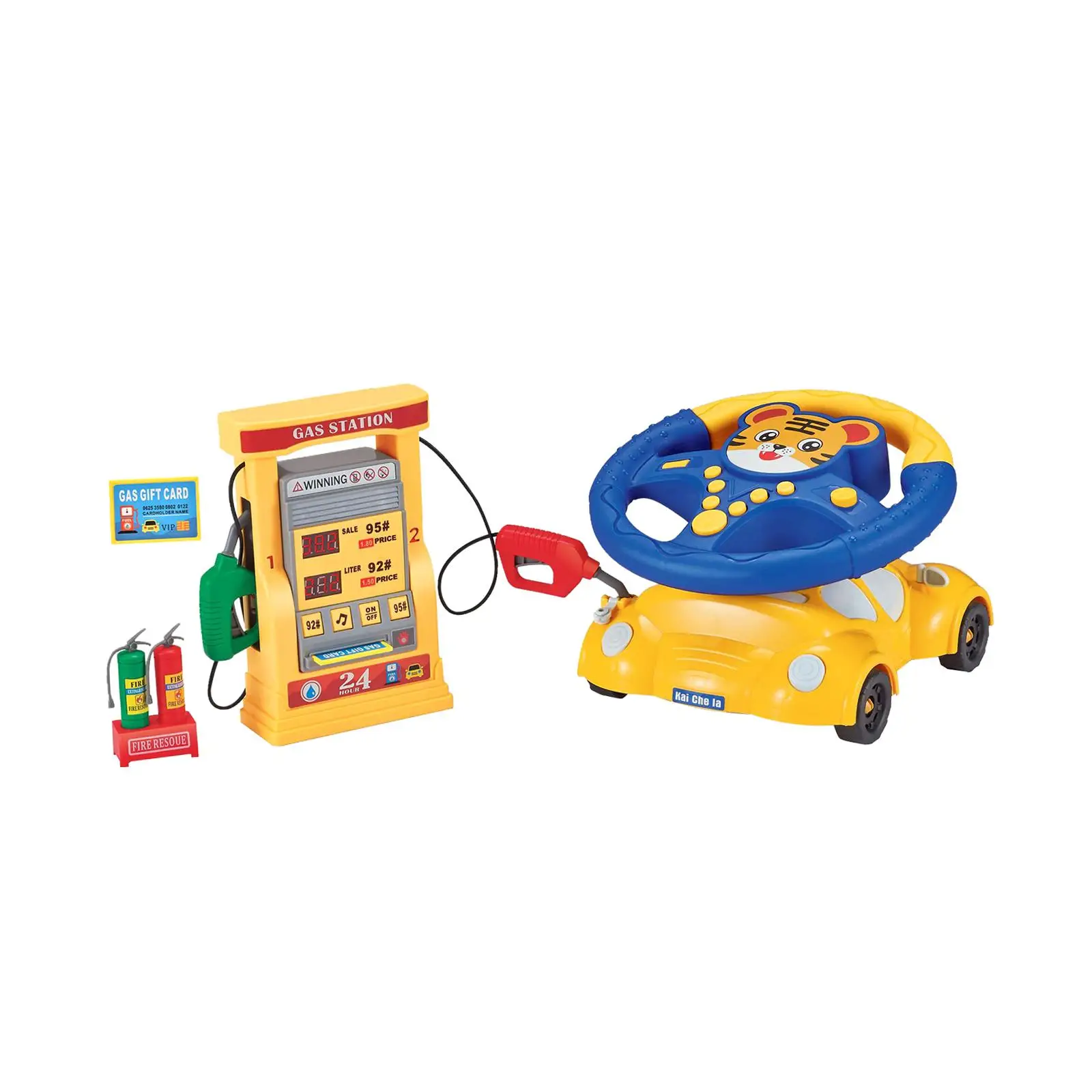 

Cartoon Steering Wheel Toy Pretend Play Interactive Game Hand Eye Coordination