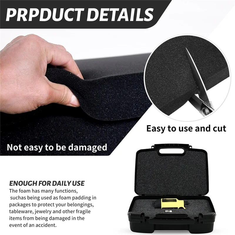 A76K Polyurethane Foam Board,40 X 30 X 2.5Cm Cuttable Foam Insert For Toolbox, Camera, Shockproof Cushioning